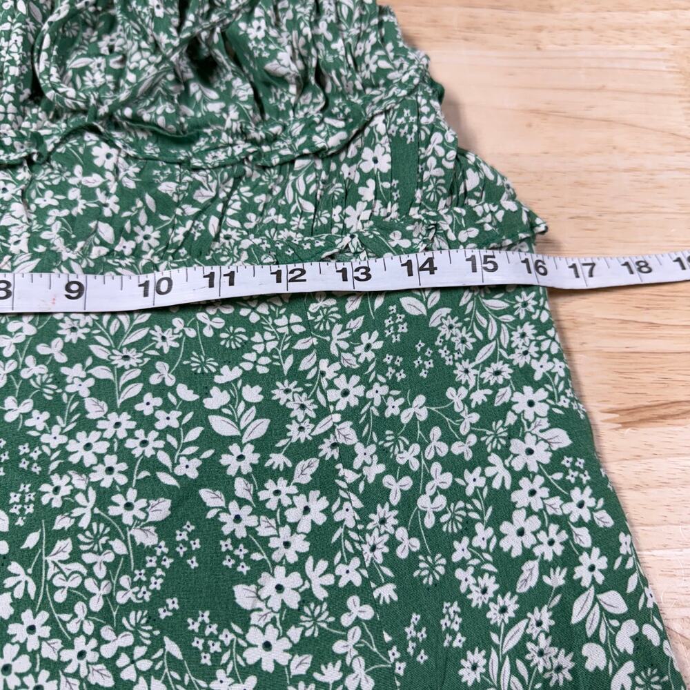 ASTR the Label NWT Amalea Crepe Maxi Dress Green Floral Size L Strappy Open Back - Picture 7 of 11